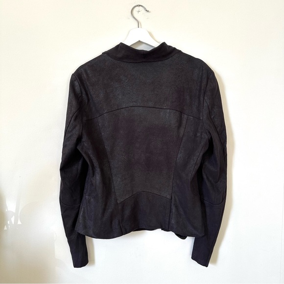 BNCI By Blanc Noir Soft Faux Suede Black Drape Jacket Size XL - Picture 5 of 7